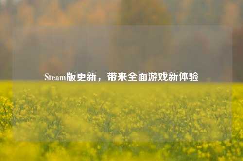 Steam版更新,带来全面游戏新体验
