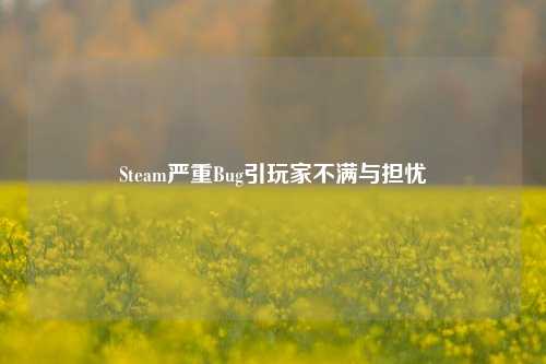 Steam严重Bug引玩家不满与担忧