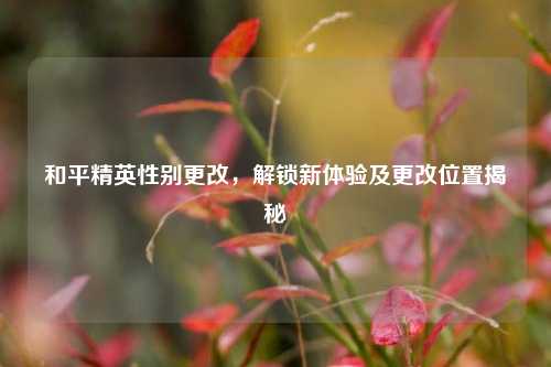 和平精英性别更改,解锁新体验及更改位置揭秘