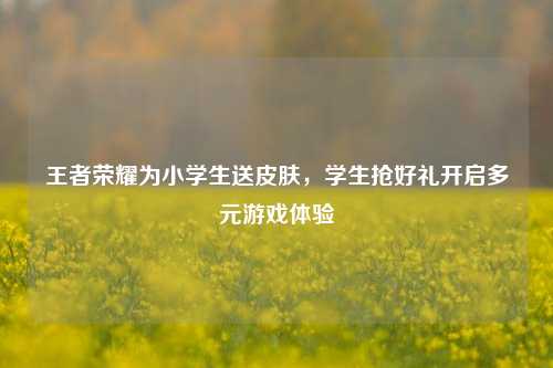 王者荣耀为小学生送皮肤，学生抢好礼开启多元游戏体验