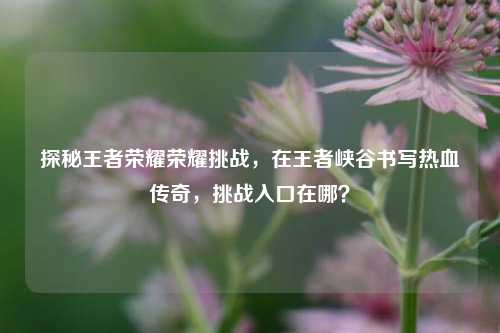 探秘王者荣耀荣耀挑战，在王者峡谷书写热血传奇，挑战入口在哪？