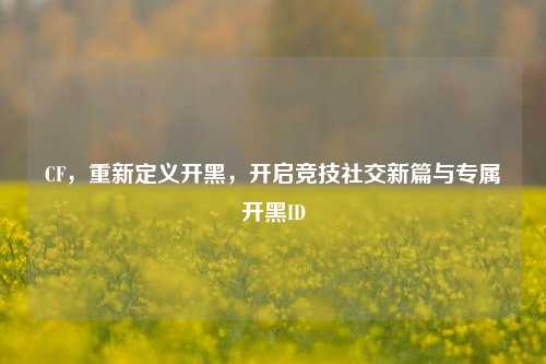 CF，重新定义开黑，开启竞技社交新篇与专属开黑ID
