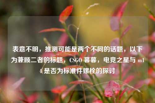 表意不明，推测可能是两个不同的话题，以下为兼顾二者的标题，CSGO 暮暮，电竞之星与 m14 是否为标准件螺栓的探讨