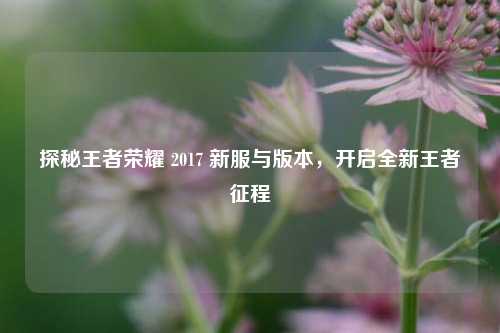 探秘王者荣耀 2017 新服与版本，开启全新王者征程