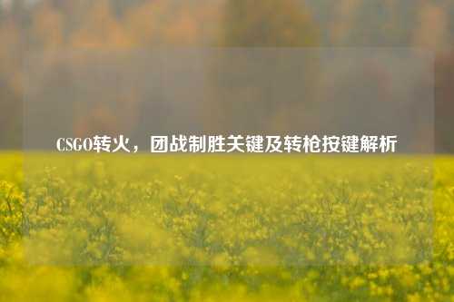 CSGO转火,团战制胜关键及转枪按键解析