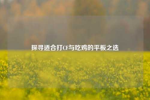 探寻适合打CF与吃鸡的平板之选