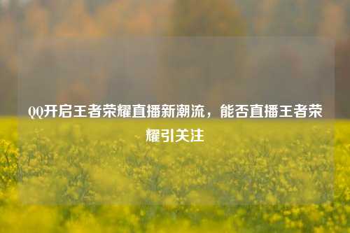 QQ开启王者荣耀直播新潮流,能否直播王者荣耀引关注