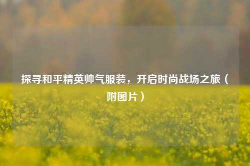 探寻和平精英帅气服装,开启时尚战场之旅(附图片)
