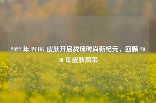 2022 年 PUBG 皮肤开启战场时尚新纪元，回顾 2020 年皮肤风采