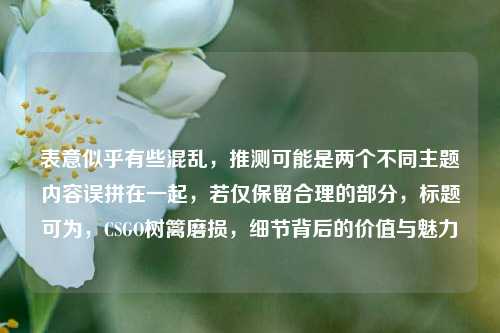 表意似乎有些混乱,推测可能是两个不同主题内容误拼在一起,若仅保留合理的部分,标题可为,CSGO树篱磨损,细节背后的价值与魅力