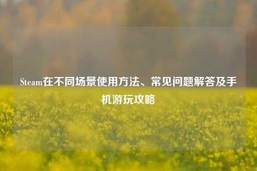 Steam在不同场景使用方法、常见问题解答及手机游玩攻略