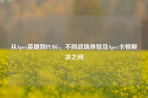 从Apex英雄到PUBG，不同战场体验及Apex卡顿解决之问