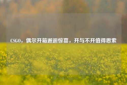 CSGO,偶尔开箱邂逅惊喜,开与不开值得思索