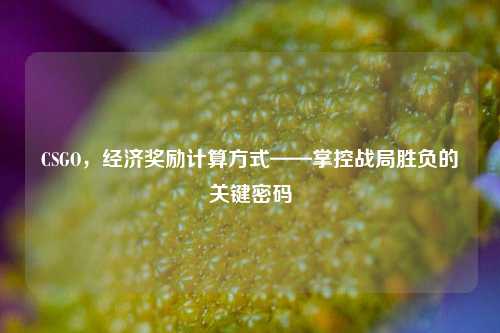 CSGO,经济奖励计算方式——掌控战局胜负的关键密码