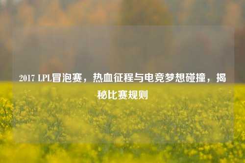 2017 LPL冒泡赛，热血征程与电竞梦想碰撞，揭秘比赛规则