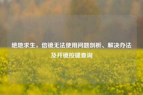 绝地求生，倍镜无法使用问题剖析、解决办法及开镜按键查询