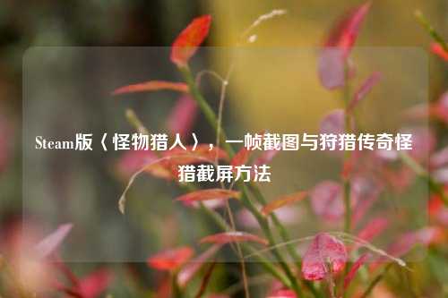 Steam版〈怪物猎人〉,一帧截图与狩猎传奇怪猎截屏方法