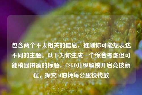 包含两个不太相关的信息，推测你可能想表达不同的主题。以下为你生成一个综合考虑但可能稍显拼凑的标题，CSGO升级解锁开启竞技新程，探究14油耗每公里投钱数