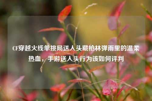 CF穿越火线单挑局送人头藏枪林弹雨里的温柔热血,手游送人头行为该如何评判