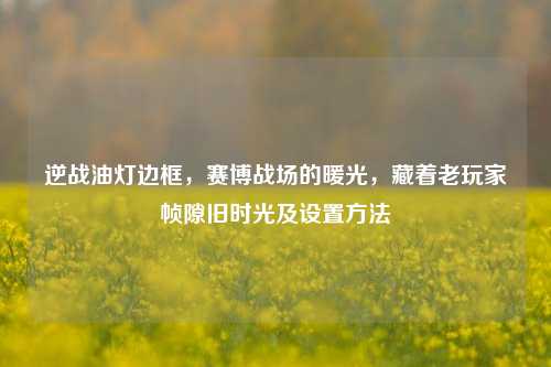 逆战油灯边框,赛博战场的暖光,藏着老玩家帧隙旧时光及设置方法