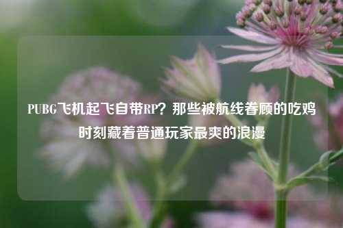 PUBG飞机起飞自带RP?那些被航线眷顾的吃鸡时刻藏着普通玩家最爽的浪漫