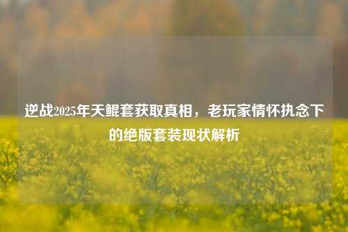 逆战2025年天鲲套获取真相，老玩家情怀执念下的绝版套装现状解析