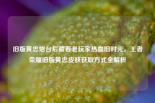 旧版黄忠炮台后藏着老玩家热血旧时光，王者荣耀旧版黄忠皮肤获取方式全解析