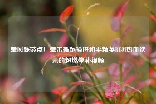 拳风踩鼓点！拳击舞蹈撞进和平精英BGM热血次元的超燃拳补视频