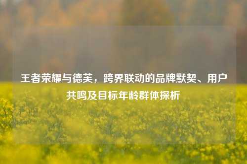 王者荣耀与德芙，跨界联动的品牌默契、用户共鸣及目标年龄群体探析