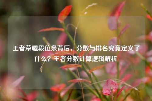 王者荣耀段位条背后，分数与排名究竟定义了什么？王者分数计算逻辑解析