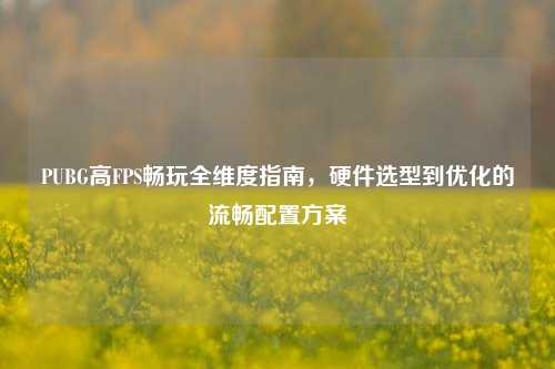 PUBG高FPS畅玩全维度指南,硬件选型到优化的流畅配置方案