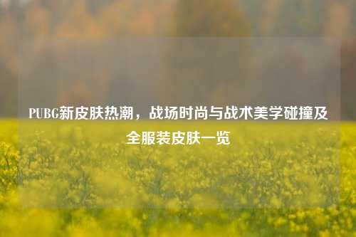 PUBG新皮肤热潮，战场时尚与战术美学碰撞及全服装皮肤一览