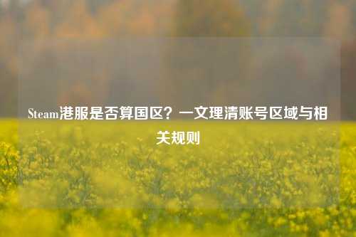 Steam港服是否算国区？一文理清账号区域与相关规则