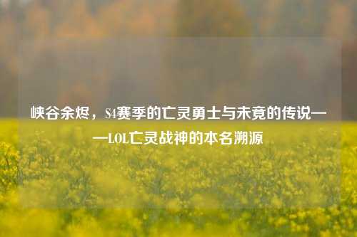 峡谷余烬，S4赛季的亡灵勇士与未竟的传说——LOL亡灵战神的本名溯源