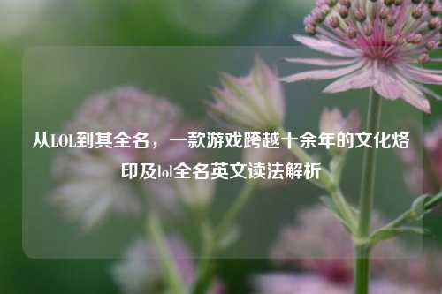从LOL到其全名，一款游戏跨越十余年的文化烙印及lol全名英文读法解析
