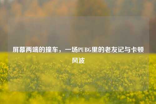 屏幕两端的撞车，一场PUBG里的老友记与卡顿风波