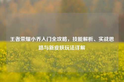 王者荣耀小乔入门全攻略,技能解析、实战思路与新皮肤玩法详解