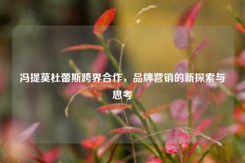 冯提莫杜蕾斯跨界合作,品牌营销的新探索与思考